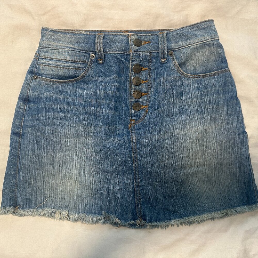 GUESS Denim Button-Up Mini Skirt